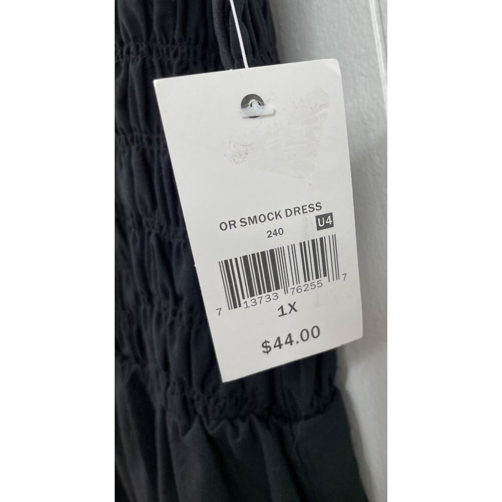 Ophelia Roe Womens Black Smock Dress 1X Sleeveless V-Neck - Picture 5 of 8